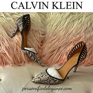 Calvin Klein Gilia Snakeskin d’Orsay Pumps Size 11M